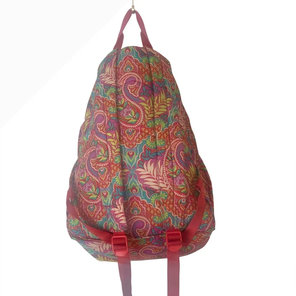 Vera Bradley Light Up Grande Backpack Paisley in Paradise Pink Orange Blue
